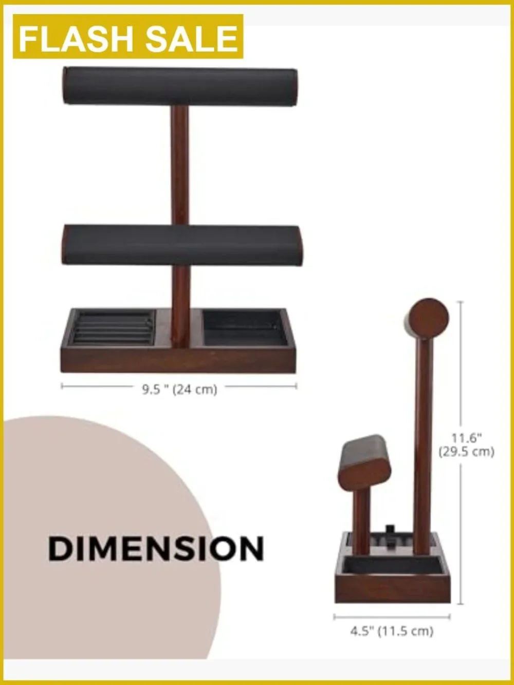 Wooden Watch Holder Stand Display Rack Necklace Hanger Organizer